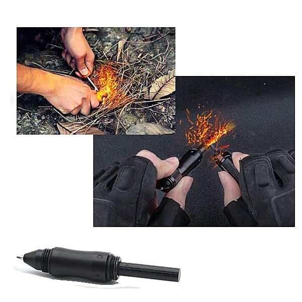 7 in 1 Metal Multi Function Tactical Touch Screen Ball Pen and Multi Functional Card - Black