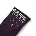 Gloves - 70% cashmere wool - One Size- Purple