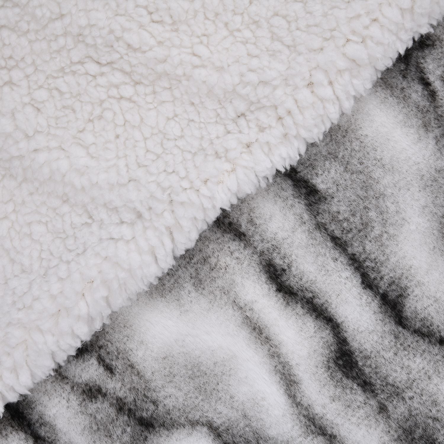 Super Soft Faux Chinchilla Fur Double Layer Blanket with Sherpa Lining (Size 200x150 cm) - White_7133372_4