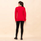 100% Cotton Fleece Knit Sweatshirt (Size XL) - Red_7141982_1