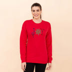 100% Cotton Fleece Knit Sweatshirt (Size XL) - Red_7141982_2