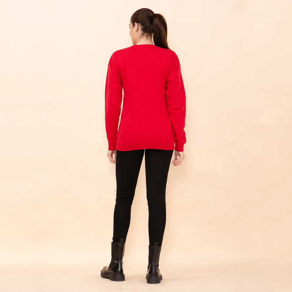 100% Cotton Fleece Knit Sweatshirt (Size XXL) - Red_7141983_1