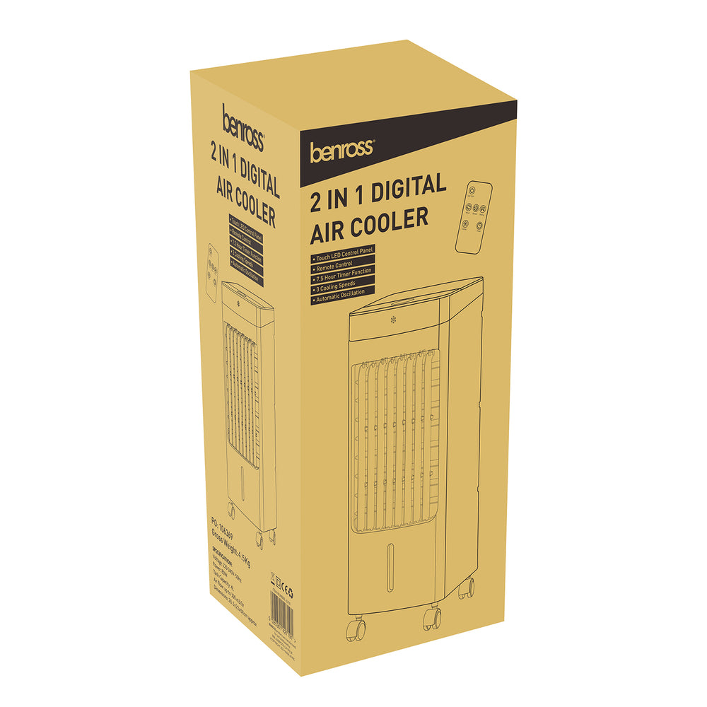 2 in 1 Digital Air Cooler with Remote (Size 24x58 cm) - White_7153199_8