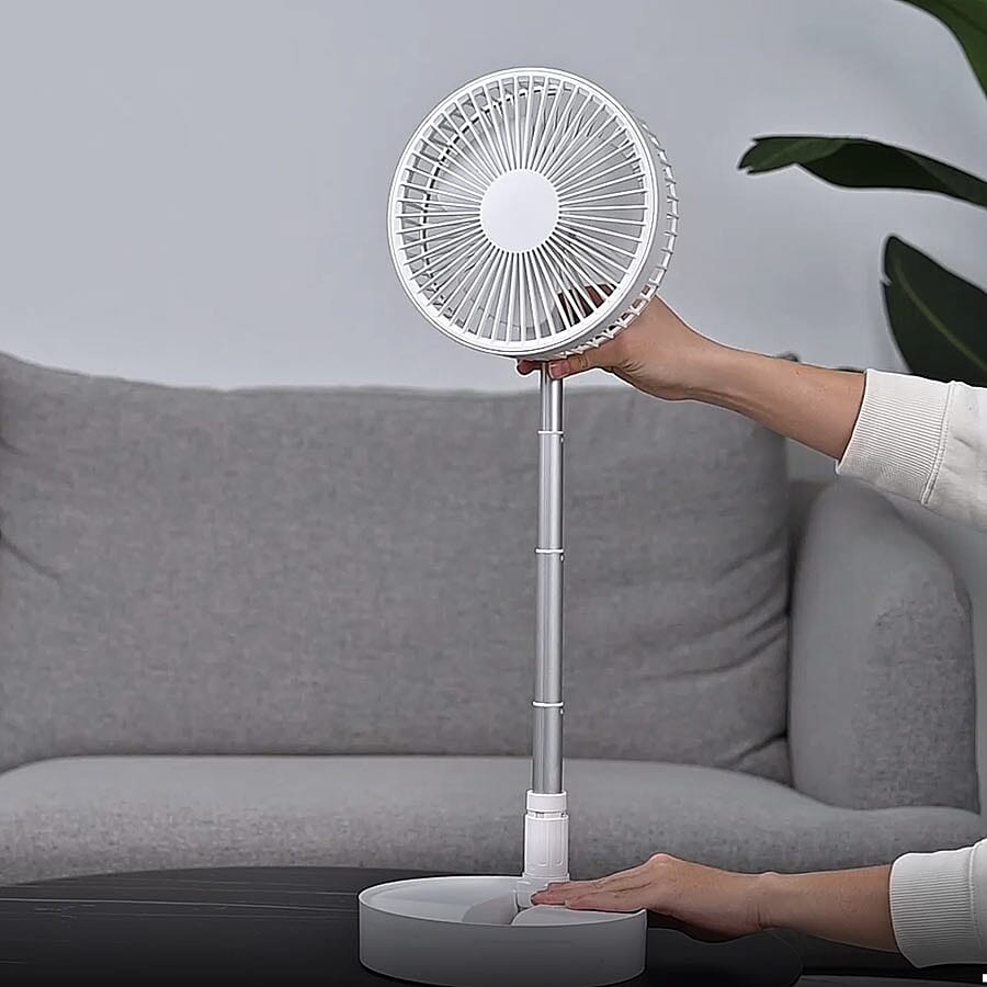 7200mah Foldable Desk Fan with 4 Wind Speed Setting and USB Cable (Size 20x20x10 cm)