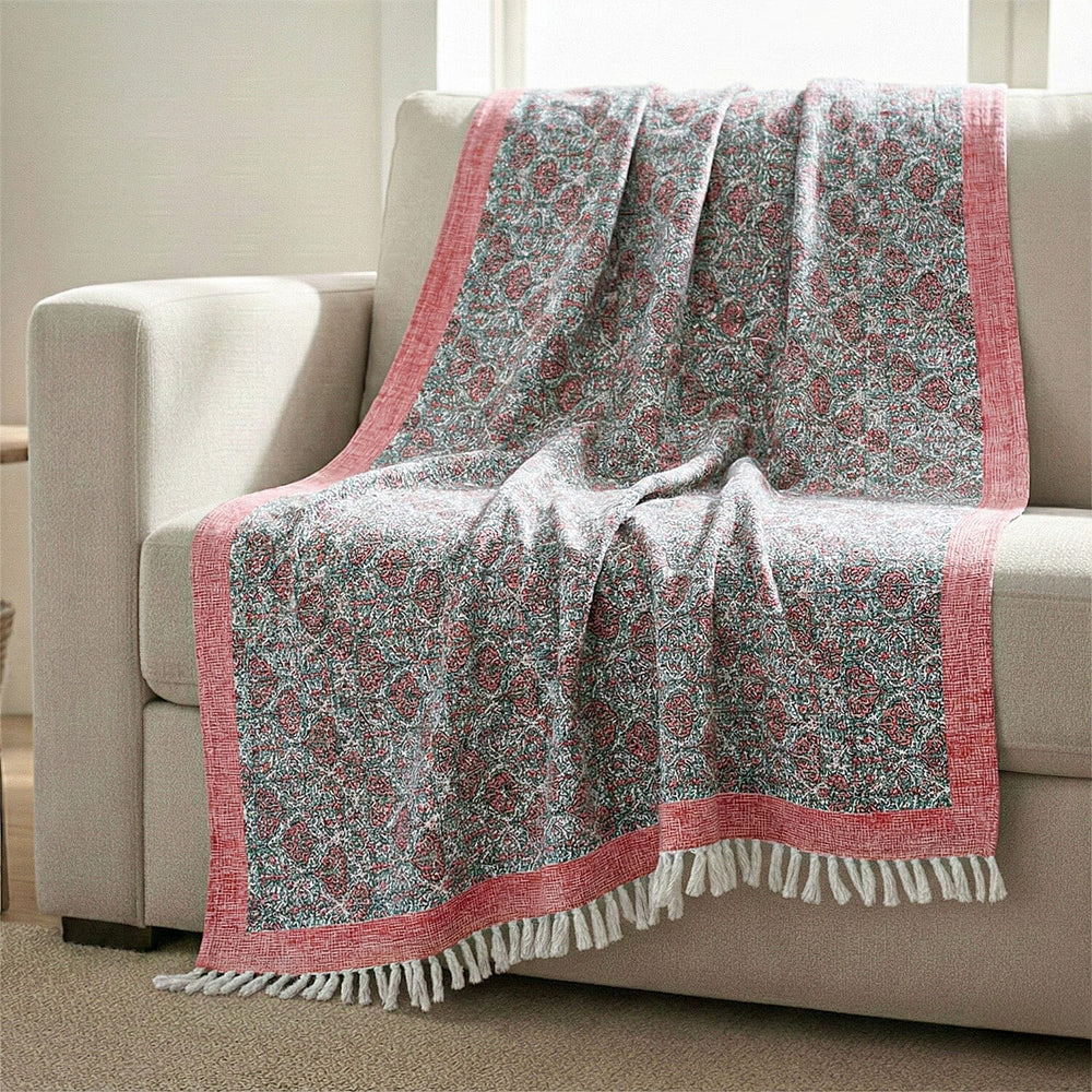 Supreme Range 100% Cotton Hand Crafted Rug (Size 180x130 cm) - Peach - Multi