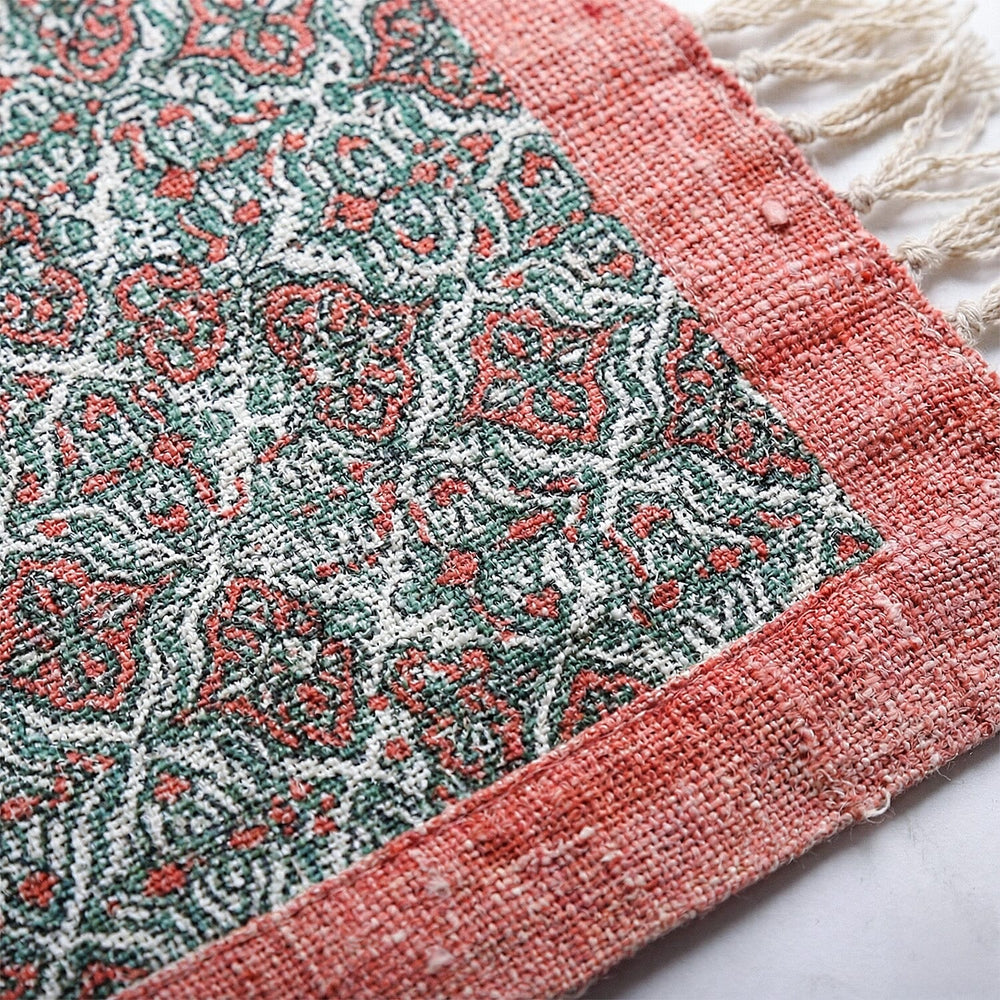 Supreme Range 100% Cotton Hand Crafted Rug (Size 180x130 cm) - Peach - Multi