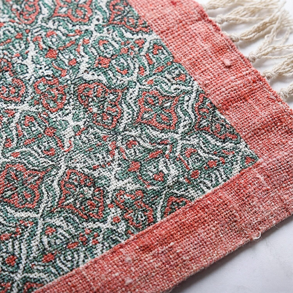 Supreme Range 100% Cotton Hand Crafted Rug (Size 180x130 cm) - Peach - Multi