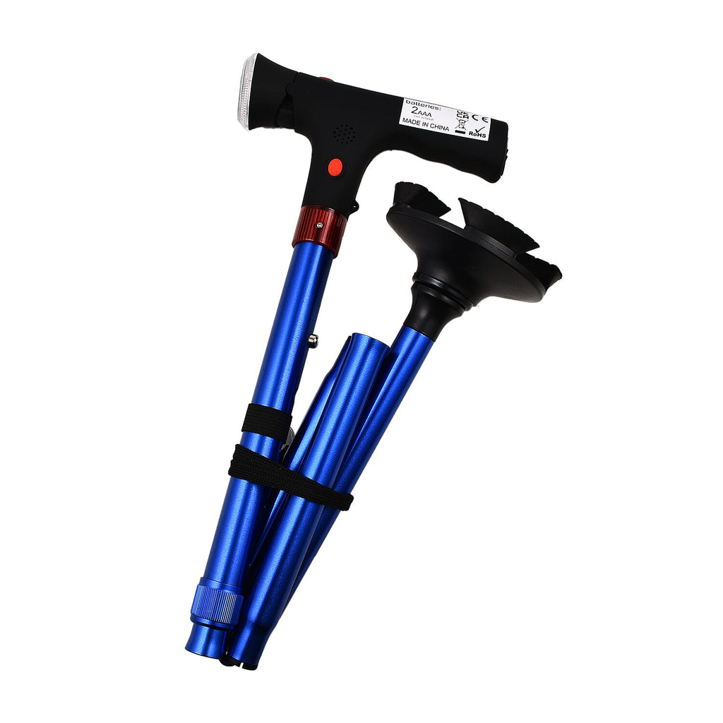 Smart Easy Up Cane With 2 Handle - Anti Slip Base - Blue