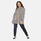 Brave Soul Leopard Pattern Water Resistant Hooded Rain Mac (Size 20) - Red and Black_7230654