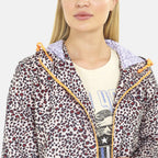 Brave Soul Leopard Pattern Water Resistant Hooded Rain Mac (Size 20) - Red and Black_7230654_2
