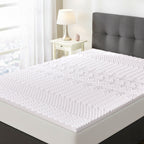 HUSH HAVEN 7 Zone Contoured 100% Memory Foam Deluxe Mattress Topper (Size 190x135x4 cm) - White