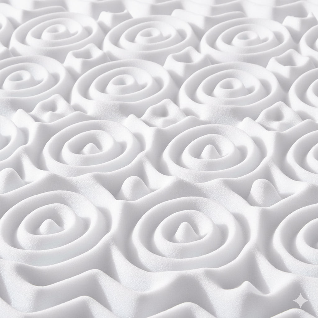 HUSH HAVEN 7 Zone Contoured 100% Memory Foam Deluxe Mattress Topper (Size 190x135x4 cm) - White