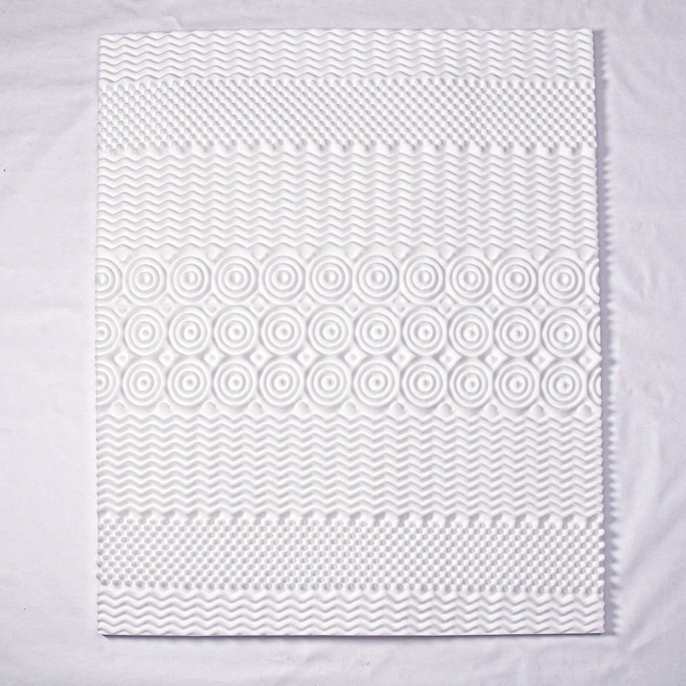 HUSH HAVEN 7 Zone Contoured 100% Memory Foam Deluxe Mattress Topper (Size 190x135x4 cm) - White