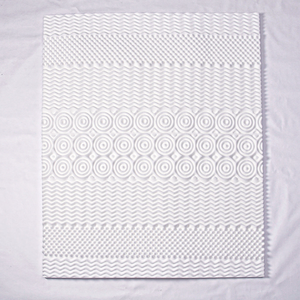 HUSH HAVEN 7 Zone Contoured 100% Memory Foam Deluxe Mattress Topper (Size 190x135x4 cm) - White