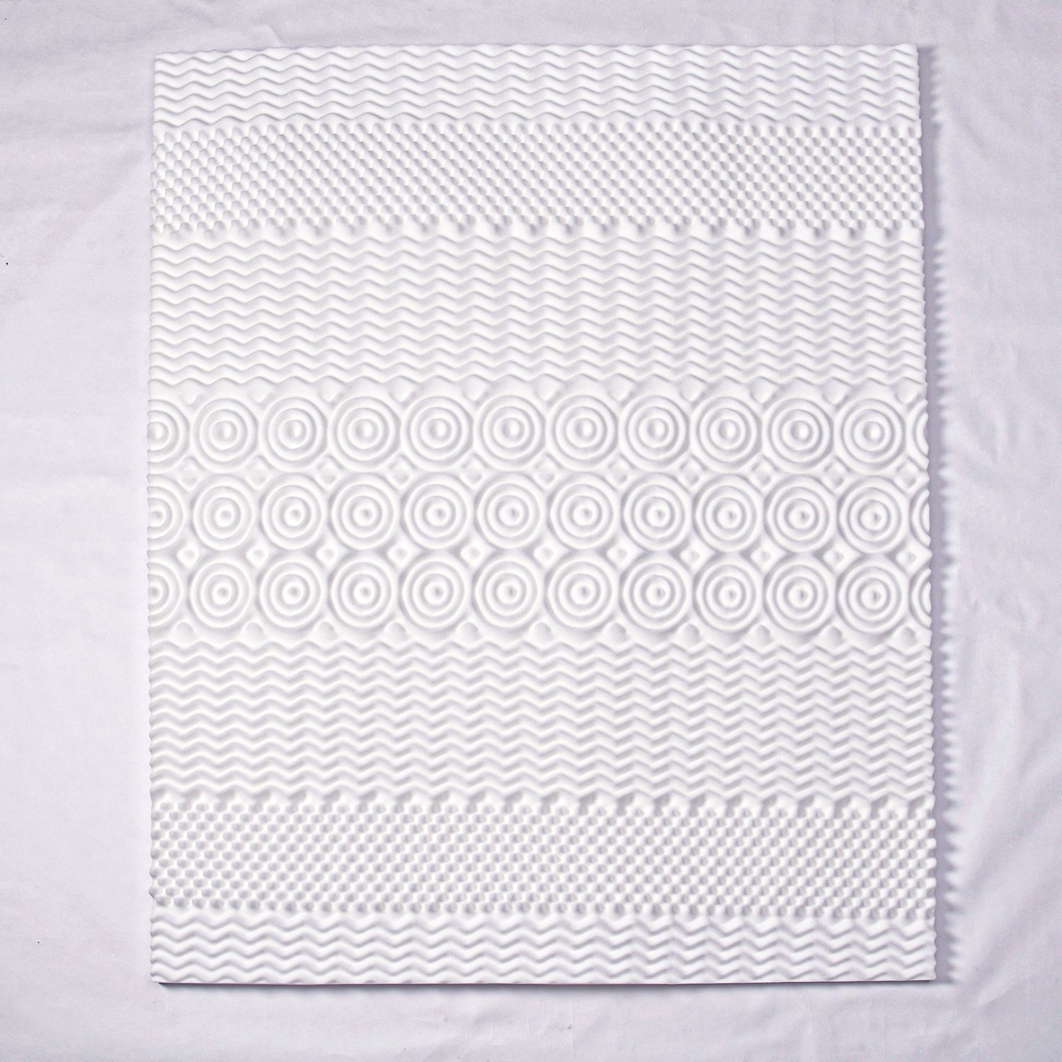 HUSH HAVEN 7 Zone Contoured 100% Memory Foam Deluxe Mattress Topper (Size 190x135x4 cm) - White