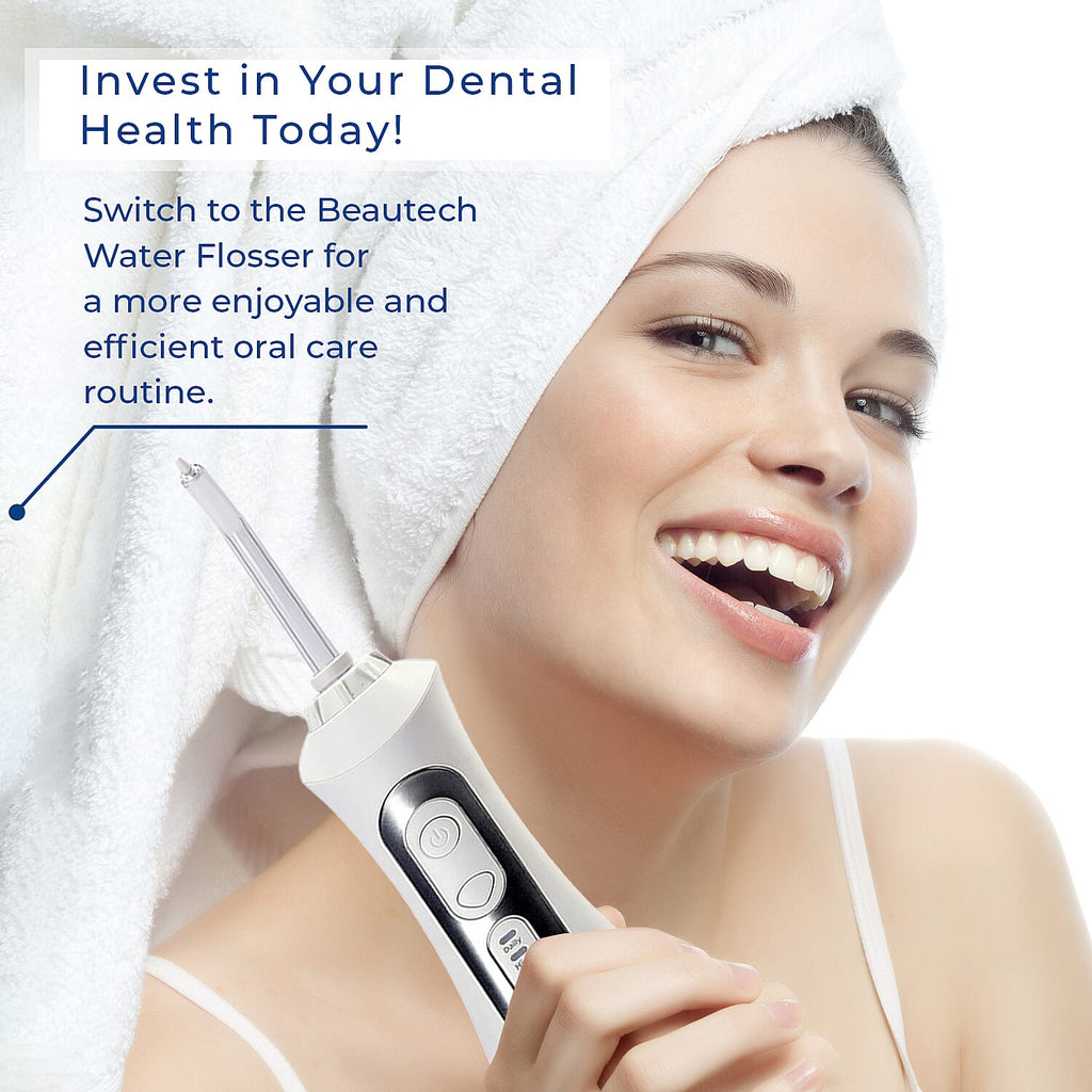 Beautech - Water Flosser with 3 Heads and IPX7 Waterproof- 3 Modes Clean, soft and Massage- 200 ml Tank