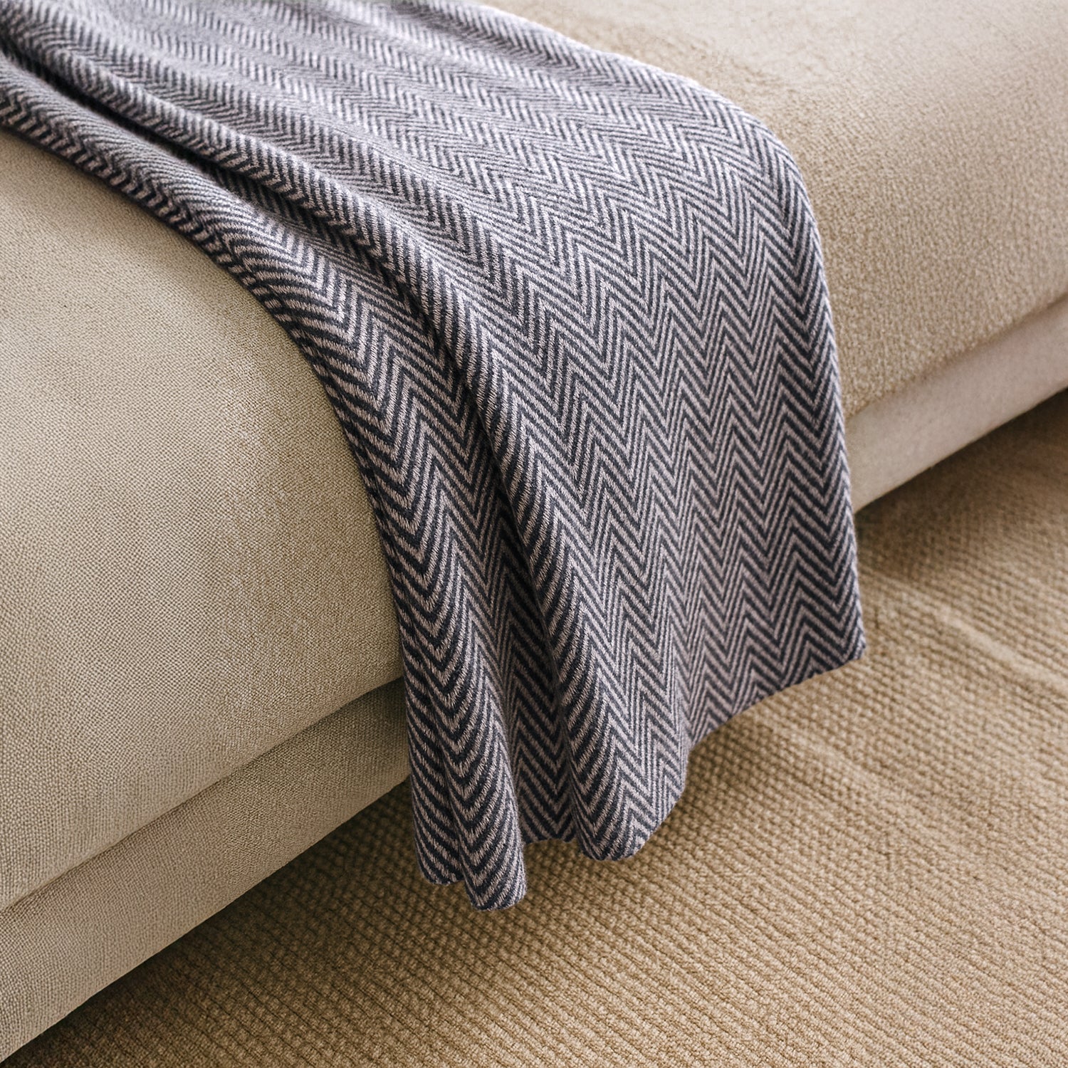 Cashmere 75% Wool and 25% Silk Blanket (Size 260x140 cm) - Grey_7272645