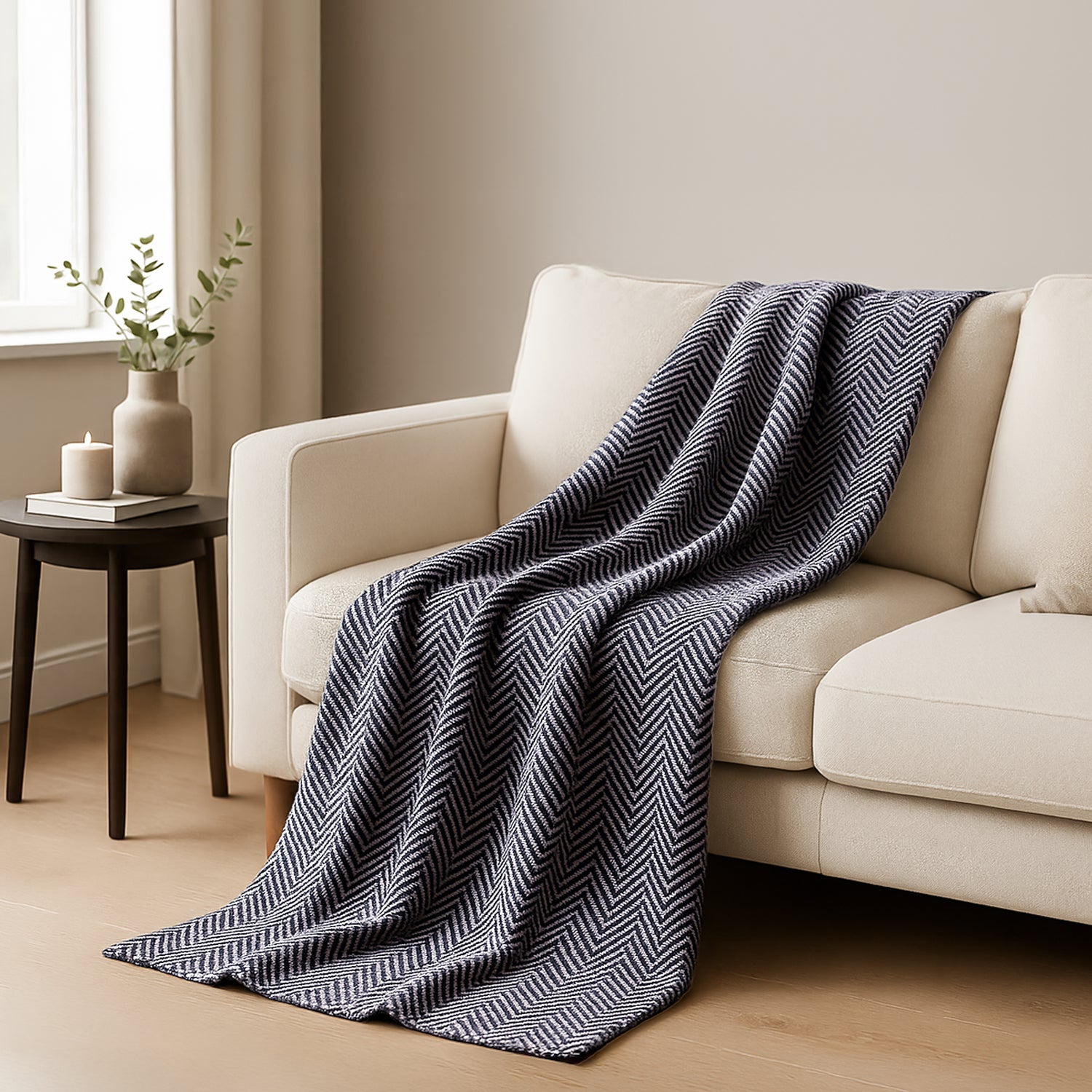Cashmere 75% Wool and 25% Silk Blanket (Size 260x140 cm) - Grey_7272645_1