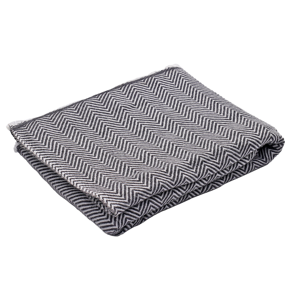 Cashmere 75% Wool and 25% Silk Blanket (Size 260x140 cm) - Grey_7272645_2