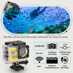 Multi-Purpose 30M Waterproof Camera 5MP, Camcorder 1080P, Motion Detection Dashcam - Yellow_7273510_3