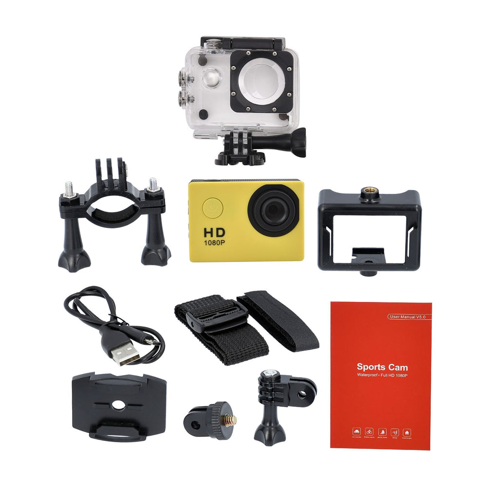 Multi-Purpose 30M Waterproof Camera 5MP, Camcorder 1080P, Motion Detection Dashcam - Yellow_7273510_6
