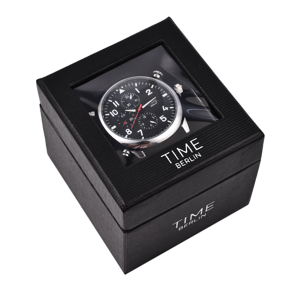 Time Berlin Camera Watch - with Camera and Microphone, 4GB Internal Memory in Stainless Steel - Black strap_7281093_6