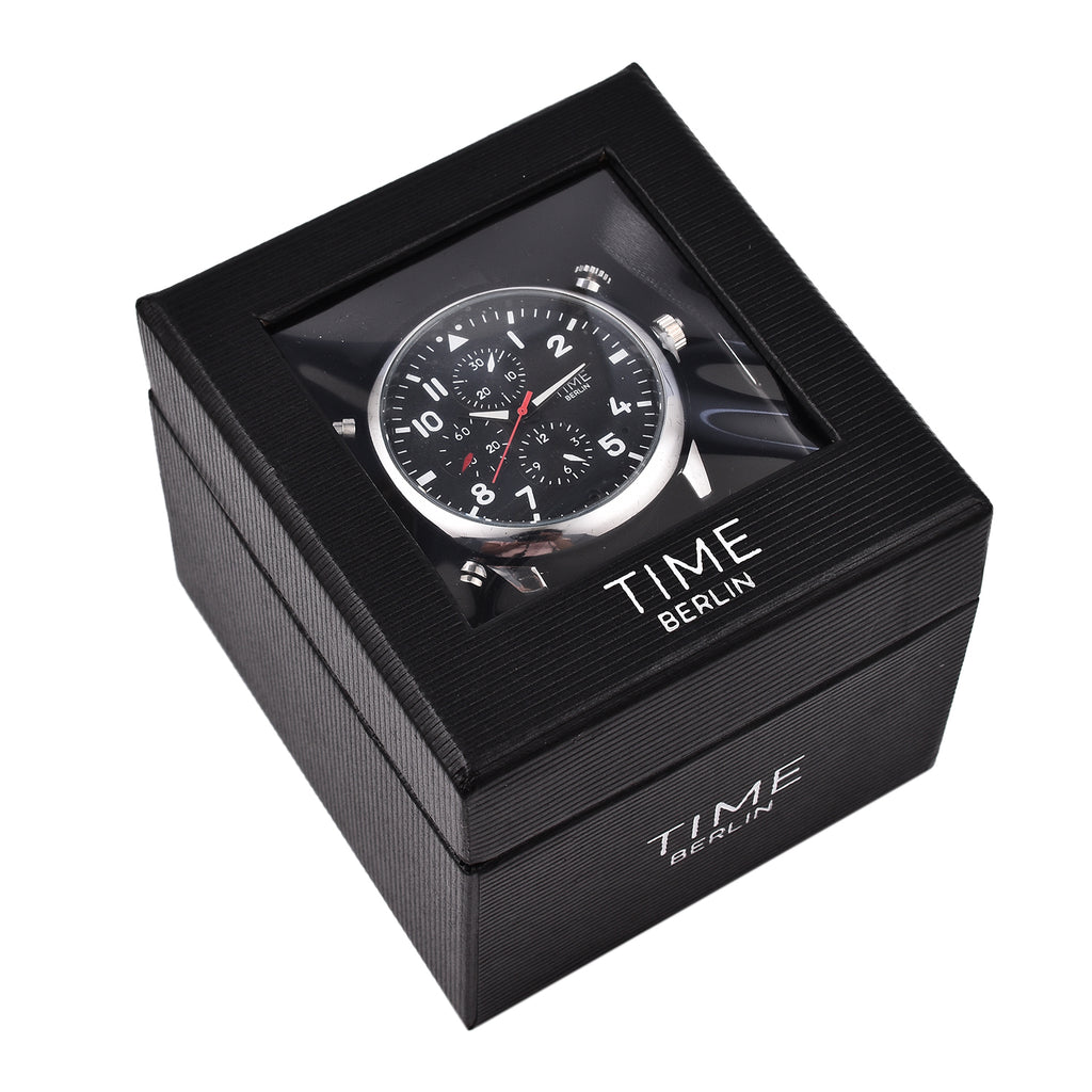 Time Berlin Camera Watch - with Camera and Microphone, 4GB Internal Memory in Stainless Steel - Black strap_7281093_6