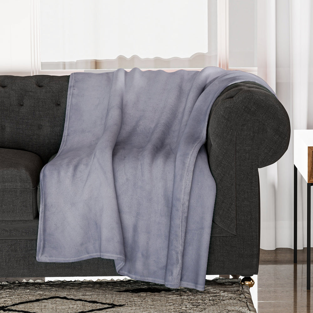 Duluxe Collection - Velour Effect Warm Teddy Blanket  - Lilac_7283307_1