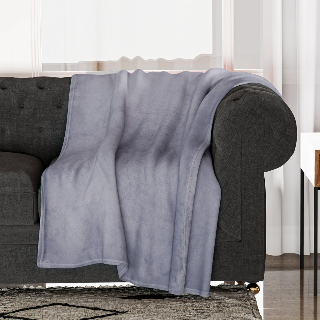 Duluxe Collection - Velour Effect Warm Teddy Blanket  - Lilac_7283307_1