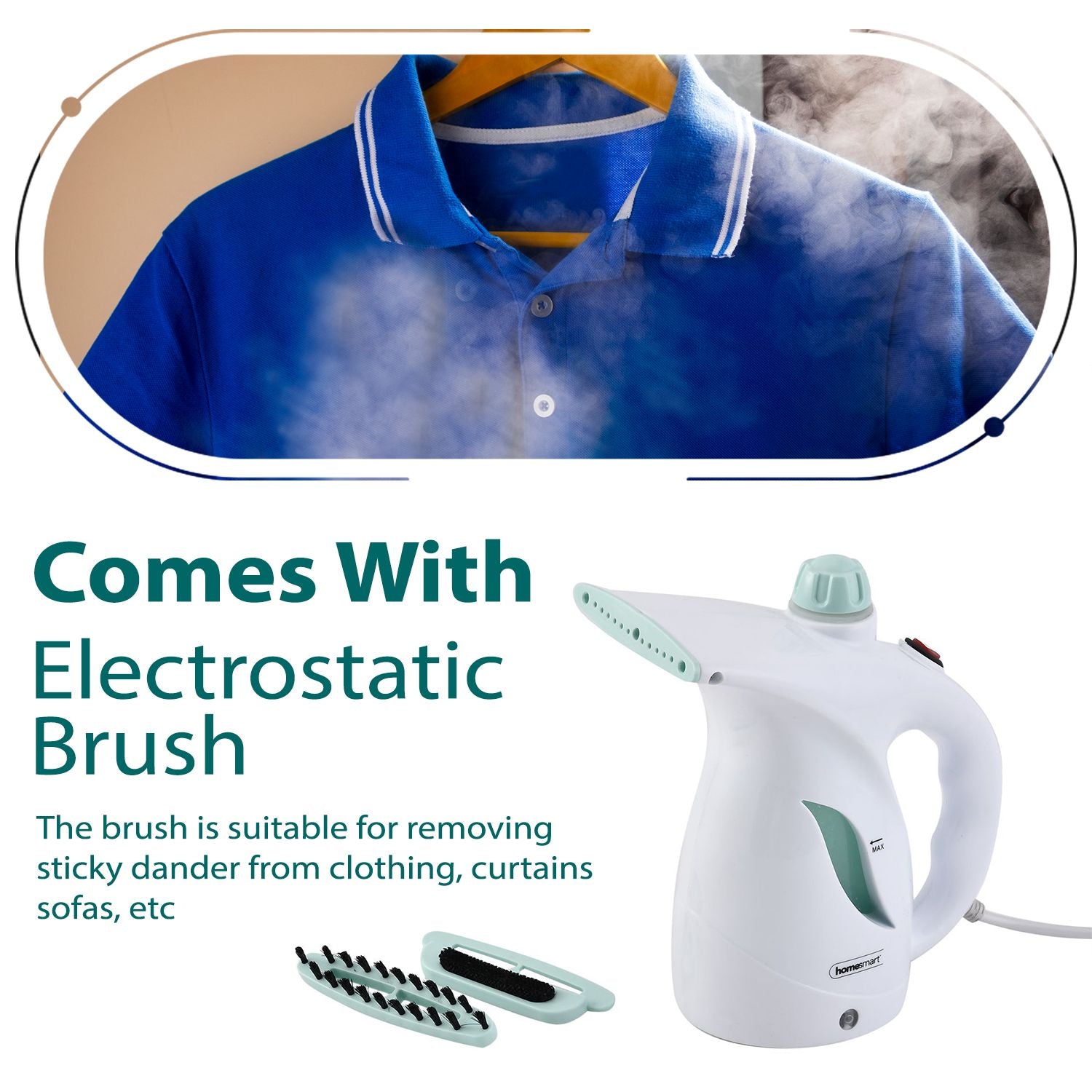 Homesmart - Garment Steamer with Two Attachments_7315320_4