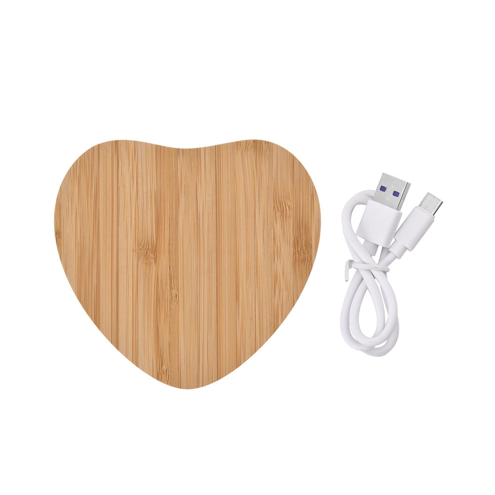 Bamboo Wireless Charger (15W)  - Heart_7318053