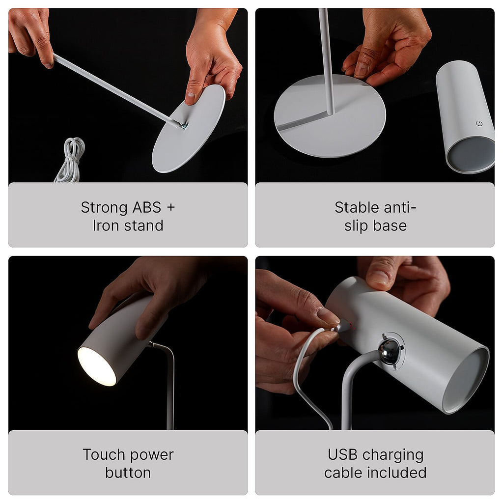 Multi Functional Rechargeable Small LED Lamp (Battery 2000mAh, Working Time - 10-15 hours) - White