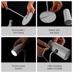 Multi Functional Rechargeable Small LED Lamp (Battery 2000mAh, Working Time - 10-15 hours) - White