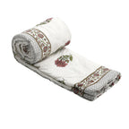 One Time Deal- 100% Cotton SANGANER Printed Quilt Comes with Bag (Double Size, 200x200 cm) - Pink & Olive Green_7370427_5