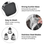 Whizzy Chopper - 3 in 1 Slicer, Grater and Shredder. Safe Barrel Blades - Speedy Chopping, Easy Cleaning, Non-Electric - Black