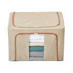 Solid Storage Box (Size 50x40x33 cm) - Beige & Beige