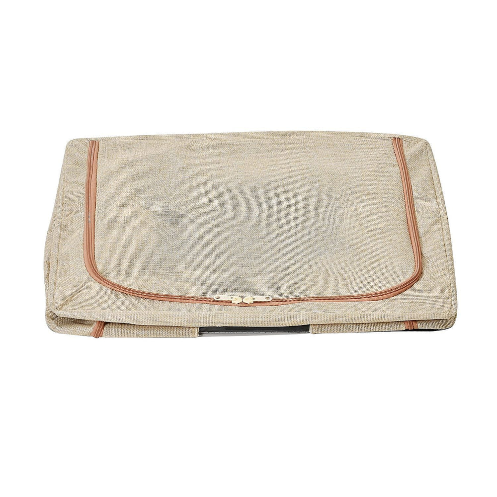 Solid Storage Box (Size 50x40x33 cm) - Beige & Beige