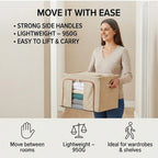 Solid Storage Box (Size 50x40x33 cm) - Beige & Beige