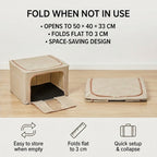 Solid Storage Box (Size 50x40x33 cm) - Beige & Beige