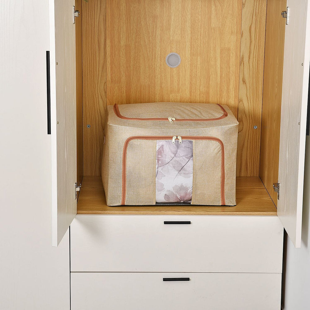 Solid Storage Box (Size 50x40x33 cm) - Beige & Beige