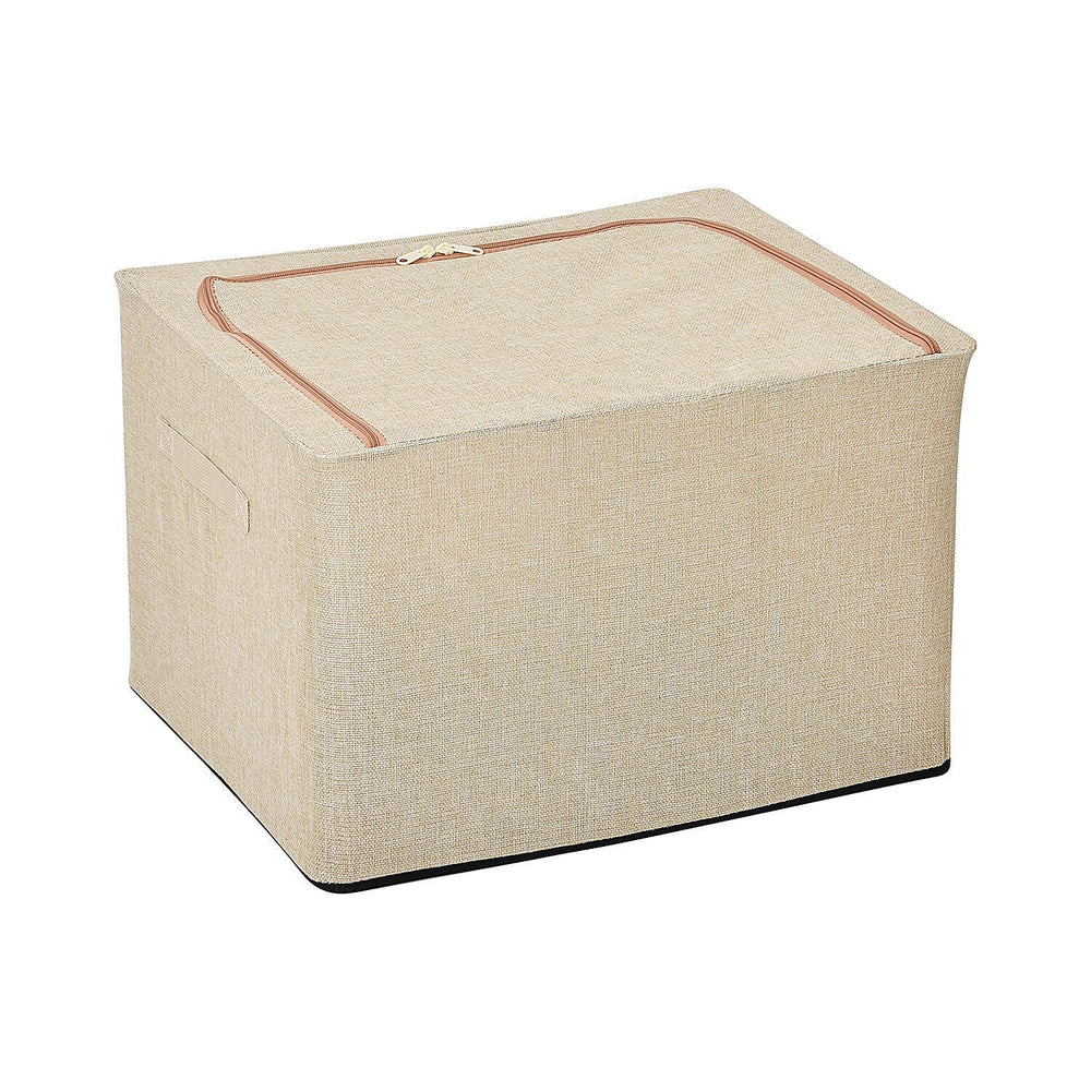 Solid Storage Box (Size 50x40x33 cm) - Beige & Beige