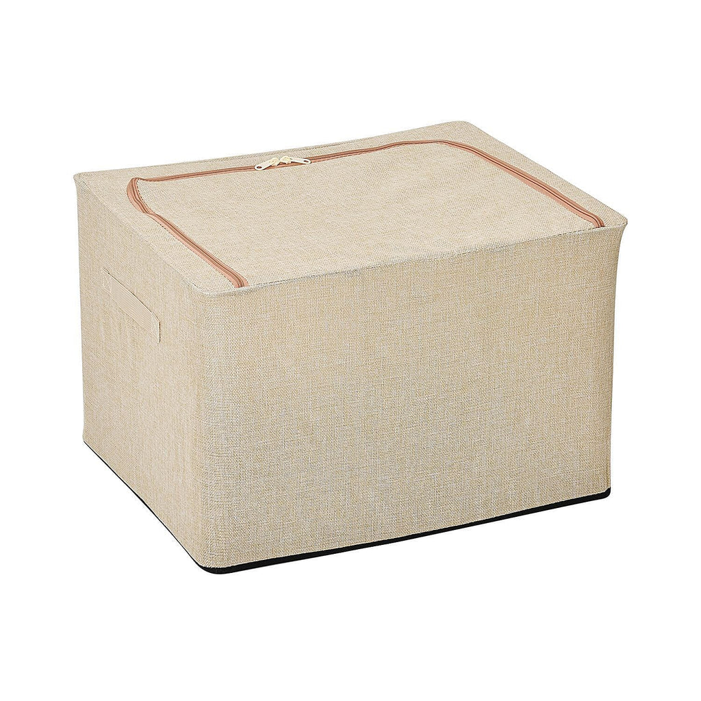 Solid Storage Box (Size 50x40x33 cm) - Beige & Beige
