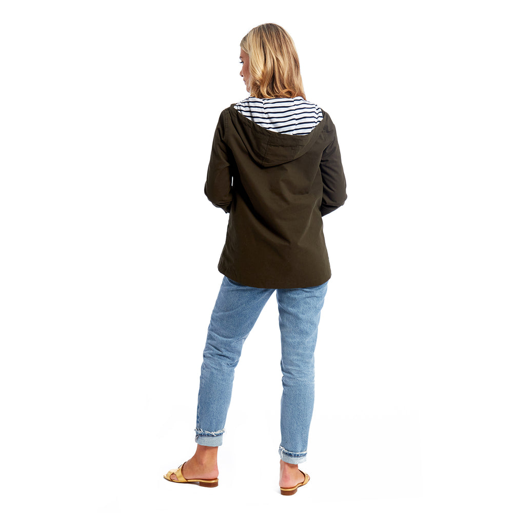 Betty Kay - Ladies Stripe Lined Cotton Jacket (Size 14) - Khaki_7479944_2