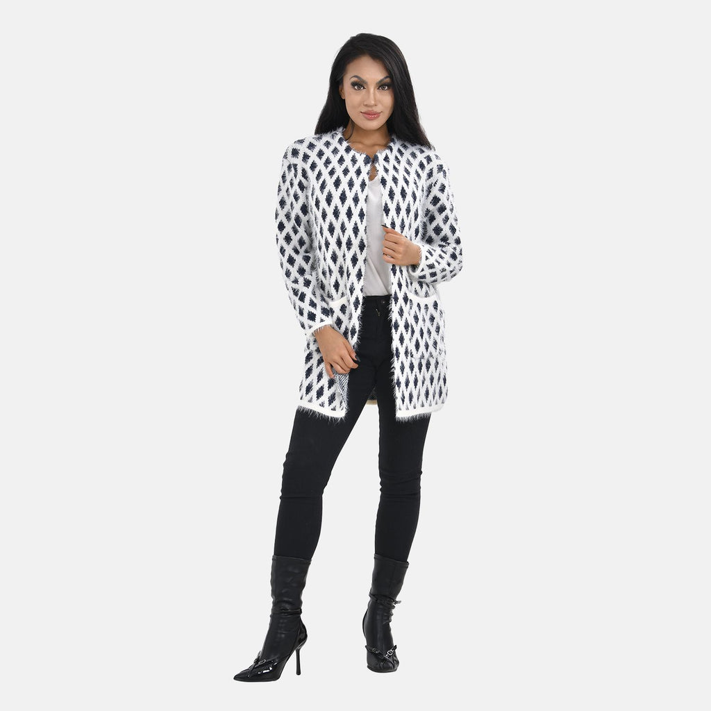 Tamsy Winter Outfit with 2 Pockets (Free Size) - Navy & White_7487040