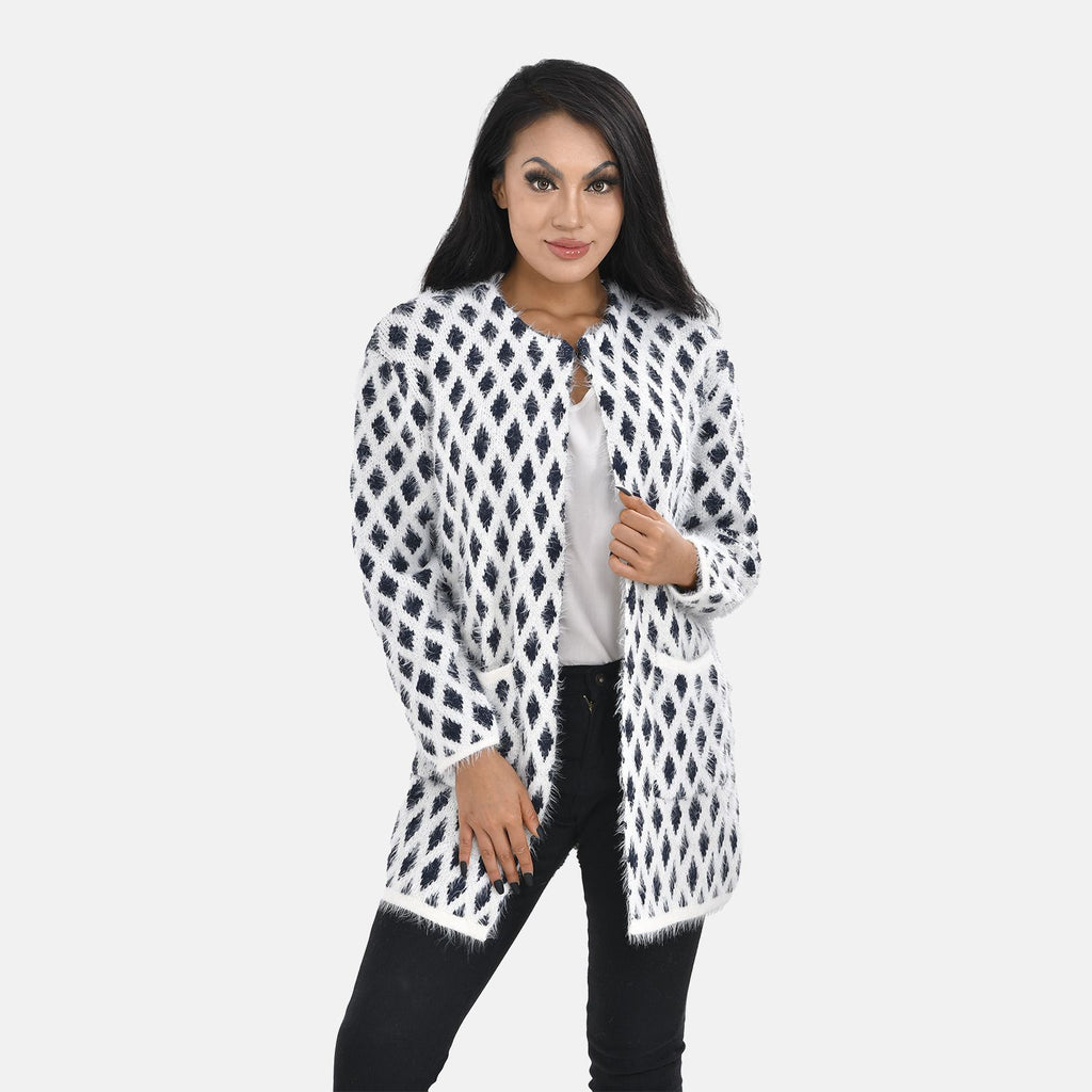 Tamsy Winter Outfit with 2 Pockets (Free Size) - Navy & White_7487040_3