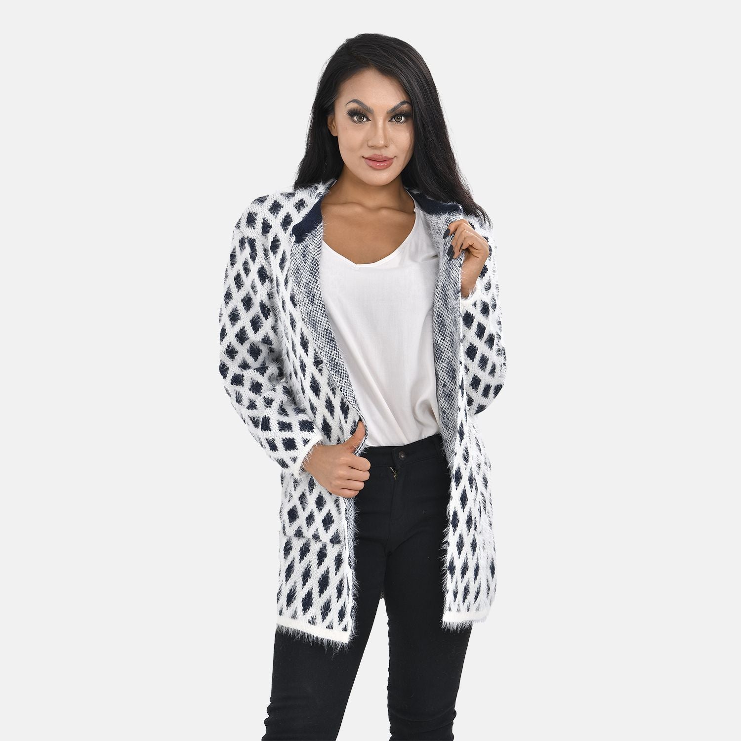 Tamsy Winter Outfit with 2 Pockets (Free Size) - Navy & White_7487040_4