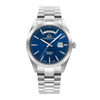Christophe Duchamp AUDACE Swiss Made Automatic Movement Blue Dial 5 ATM Water Resistant Sapphire Crystal Watch Silver Strap_7506179