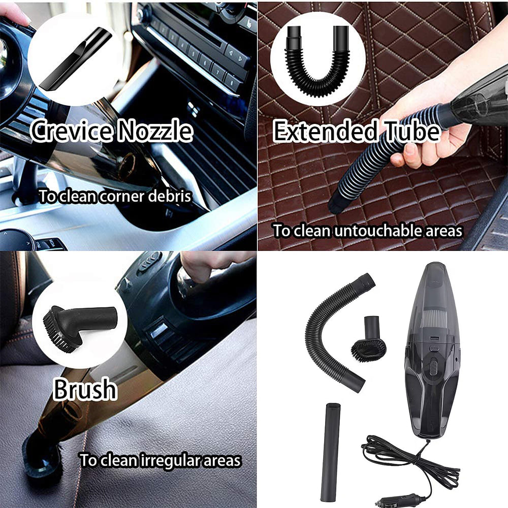 Portable Car Vacuum Cleaner - (Cigarette Lighter Port and 3m Cable) - 12V
