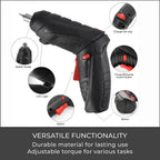 Rechargeable Electric Screwdriver PLUS 47 Pcs Screw Set (100w 3.2aH) - Black