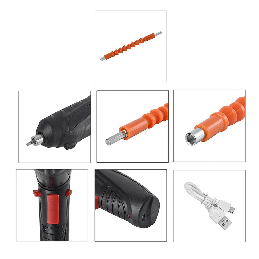 Rechargeable Electric Screwdriver PLUS 47 Pcs Screw Set (100w 3.2aH) - Black